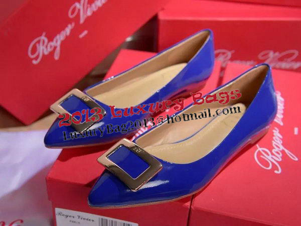 Roger Vivier Patent Leather Flat RV266 Blue