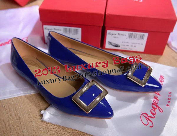 Roger Vivier Patent Leather Flat RV266 Blue