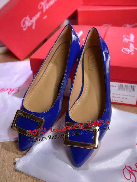 Roger Vivier Patent Leather Flat RV266 Blue