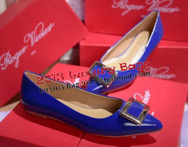 Roger Vivier Patent Leather Flat RV266 Blue