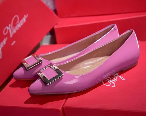 Roger Vivier Patent Leather Flat RV266 Rose