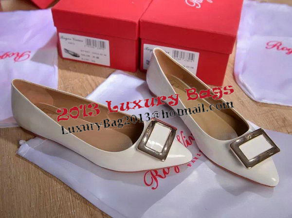 Roger Vivier Patent Leather Flat RV266 White