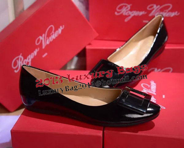 Roger Vivier Patent Leather Flat RV271 Black