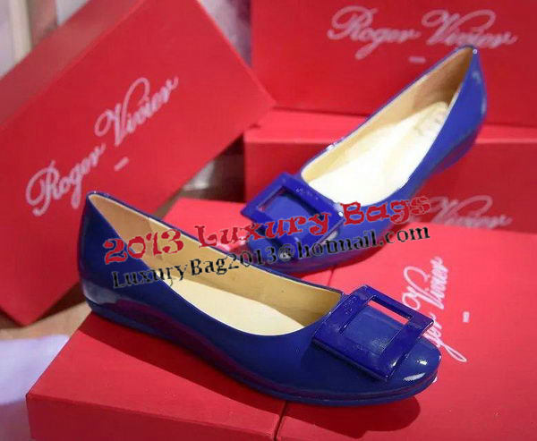 Roger Vivier Patent Leather Flat RV271 Blue