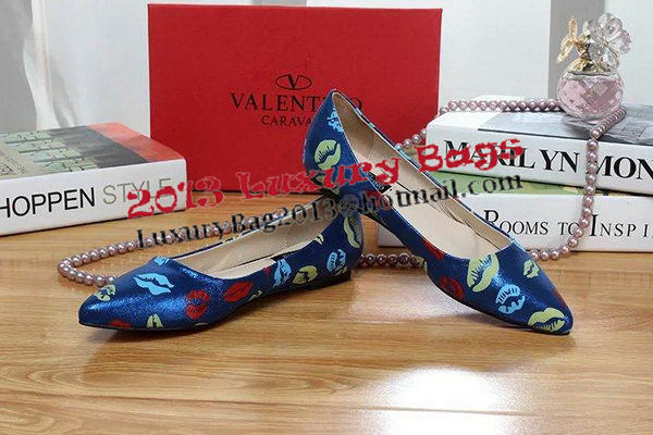 Valentino Leather Flat VT556 Blue