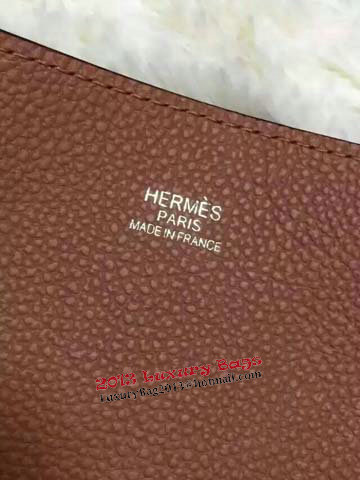 Hermes Shopper Double-Sided Bag Original Leather HS1209 Blue&Wheat