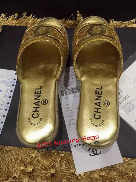 Chanel Slipper CH1376 Gold