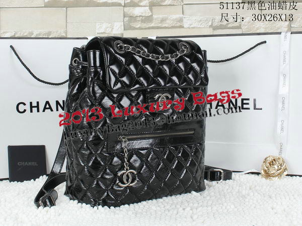 Chanel Iridescent Leather Backpack A92961 Black