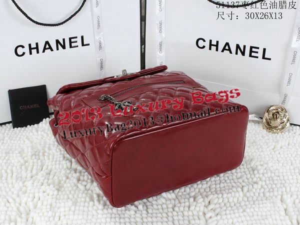 Chanel Iridescent Leather Backpack A92961 Cherry