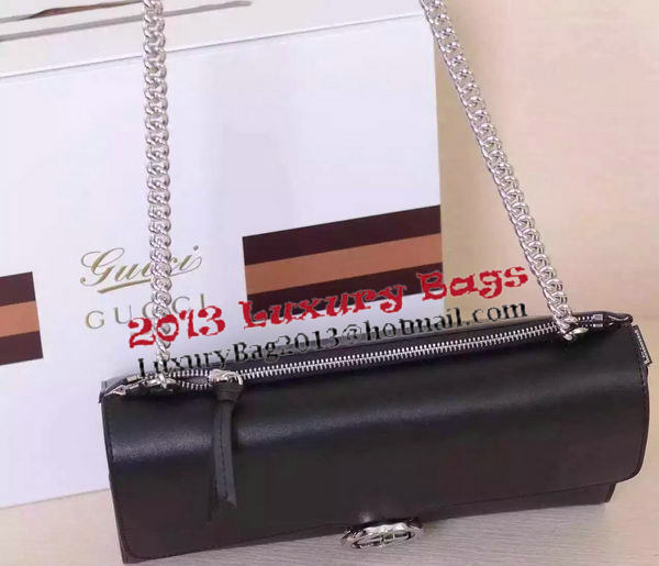Gucci Interlocking Leather Shoulder Bag 387604 Black