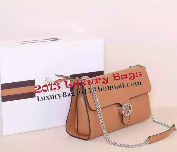 Gucci Interlocking Leather Shoulder Bag 387604 Brown