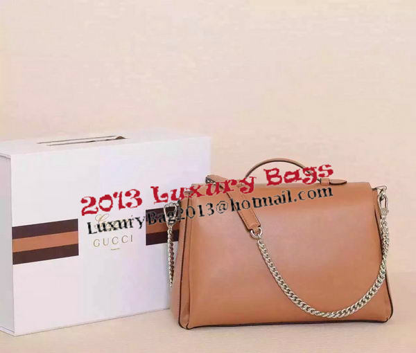 Gucci Interlocking Leather Shoulder Bag 387605 Brown
