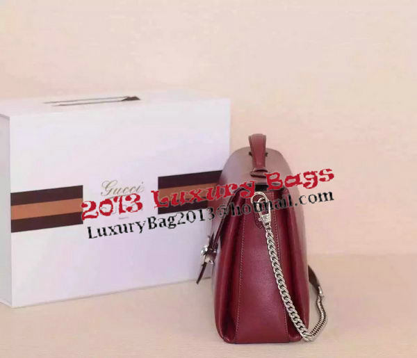 Gucci Interlocking Leather Shoulder Bag 387605 Burgundy