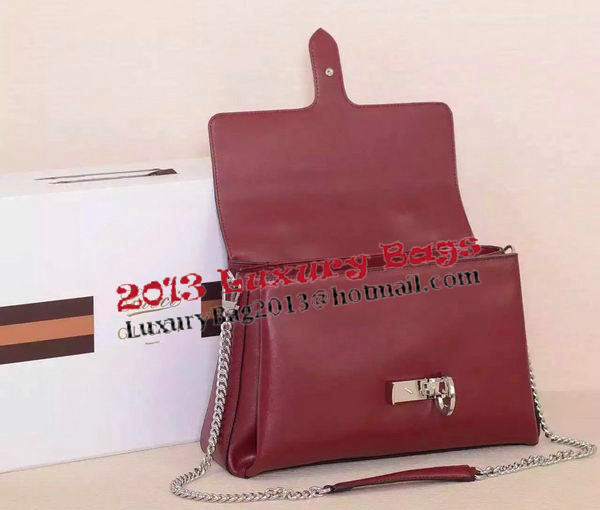 Gucci Interlocking Leather Shoulder Bag 387605 Burgundy