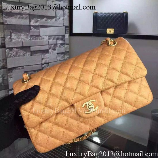 Chanel 2.55 Series Flap Bag Gold Cavier Leather A05480 Gold