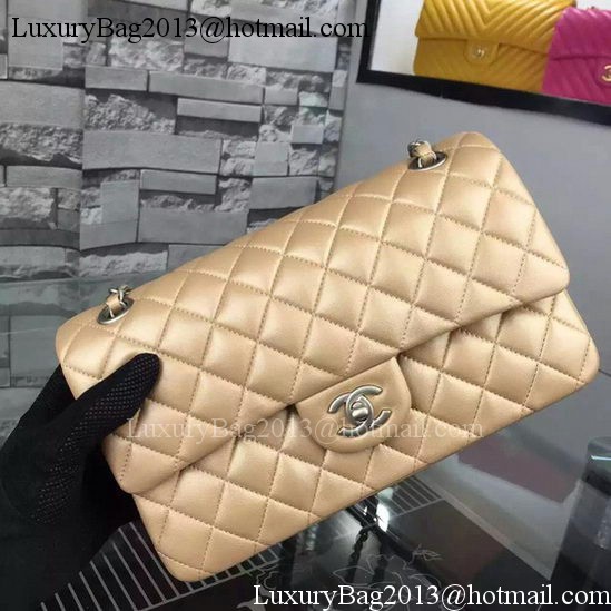 Chanel 2.55 Series Flap Bag Gold Sheepskin Leather A06375 Silver