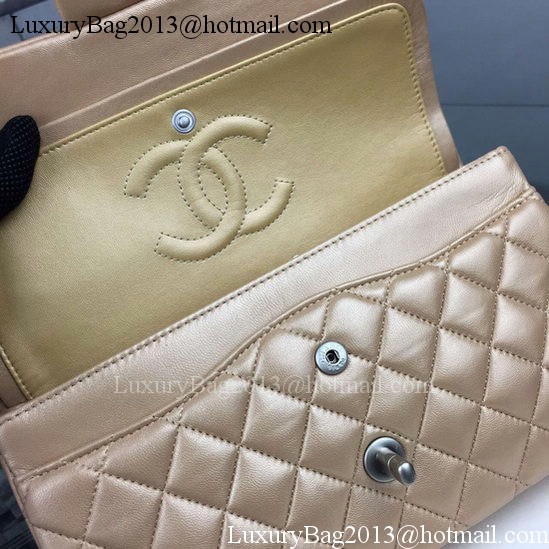 Chanel 2.55 Series Flap Bag Gold Sheepskin Leather A06375 Silver