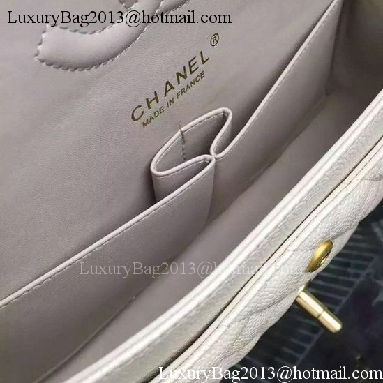 Chanel 2.55 Series Flap Bag OffWhite Cavier Leather A05480 Gold