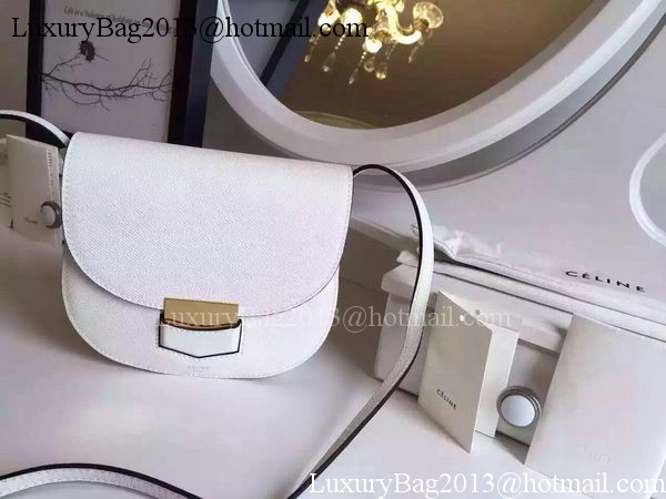 Celine Trotteur Bag Litchi Leather CTA4298 White