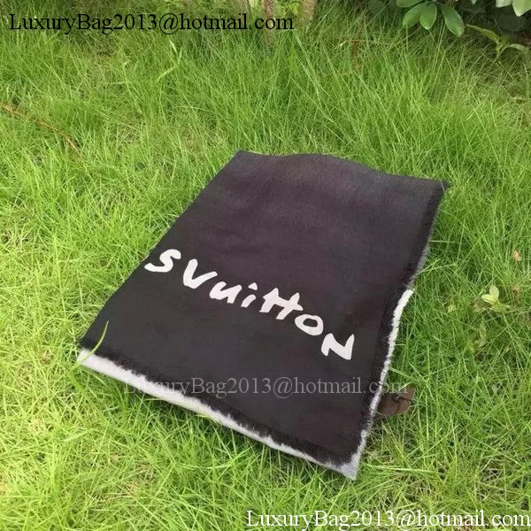 Louis Vuitton Scarf Cashmere LV109 Black