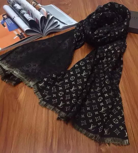 Louis Vuitton Scarf Silk LV107 Black