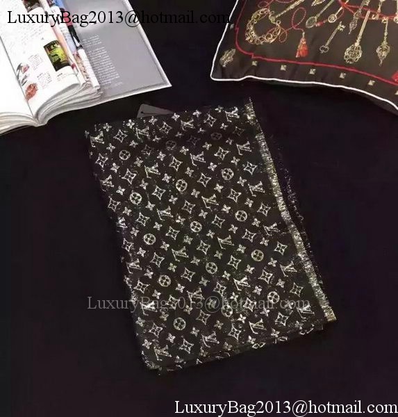 Louis Vuitton Scarf Silk LV112 Black