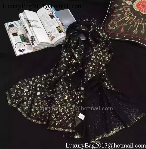 Louis Vuitton Scarf Silk LV112 Black