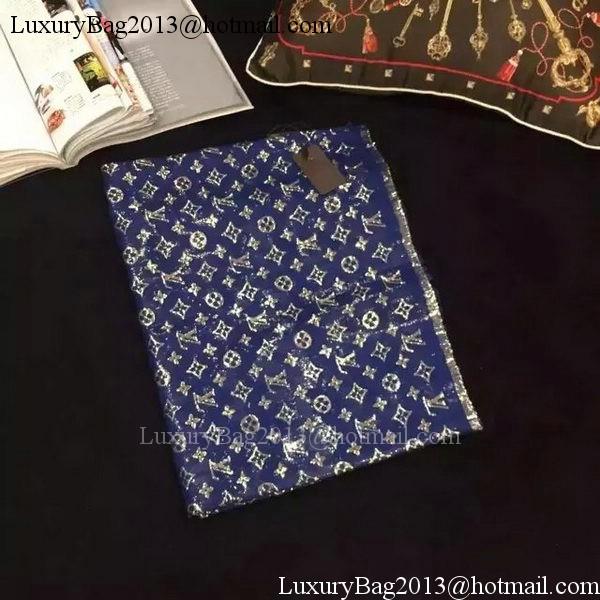 Louis Vuitton Scarf Silk LV112 Blue