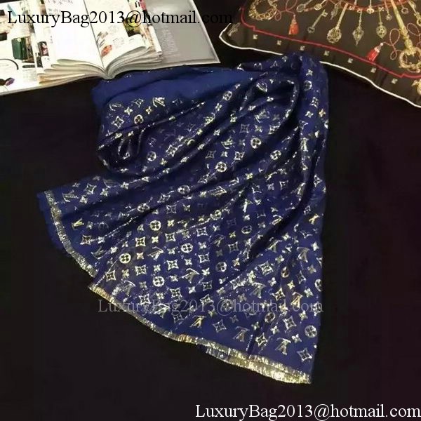 Louis Vuitton Scarf Silk LV112 Blue