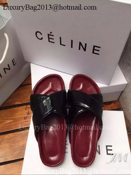 Celine Slipper Patent Leather Cline08 Black