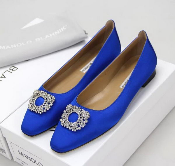 Manolo Blahnik Ballerina Satin Canvas MB095 Blue