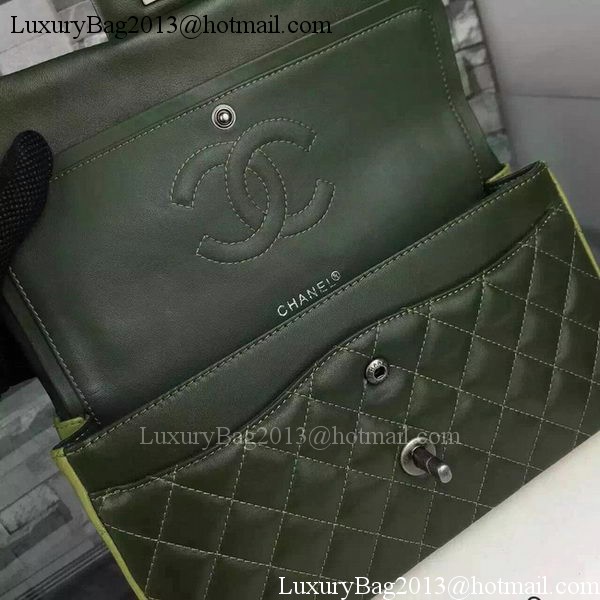 Chanel 2.55 Series Flap Bag Sheepskin Leather A1112 Green