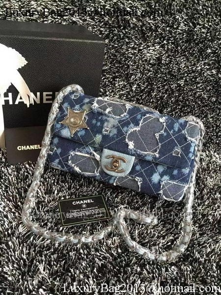Chanel Classic Flap Bag Denim A66777 Blue