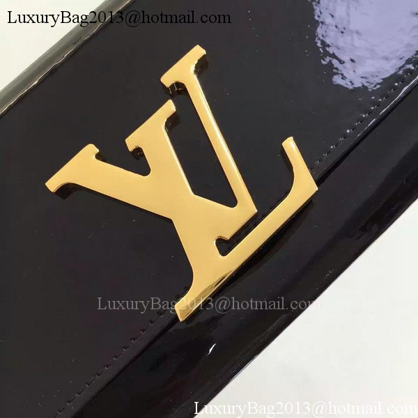 Louis Vuitton Vivienne Patent Leather LV Long Wallet M31637 Black