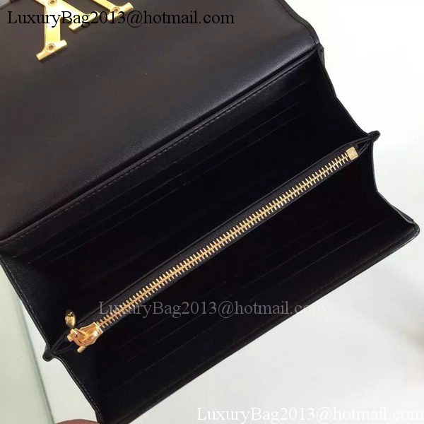 Louis Vuitton Vivienne Patent Leather LV Long Wallet M31637 Black