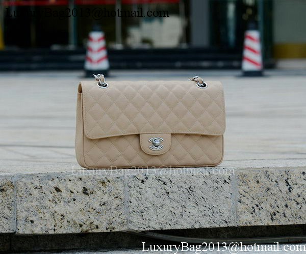 Chanel 2.55 Series Flap Bag Apricot Cannage Pattern A1112 Silver