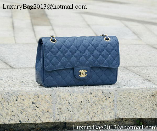 Chanel 2.55 Series Flap Bag Blue Cannage Pattern A1112 Gold