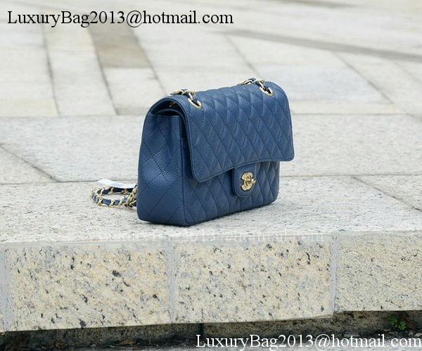 Chanel 2.55 Series Flap Bag Blue Cannage Pattern A1112 Gold