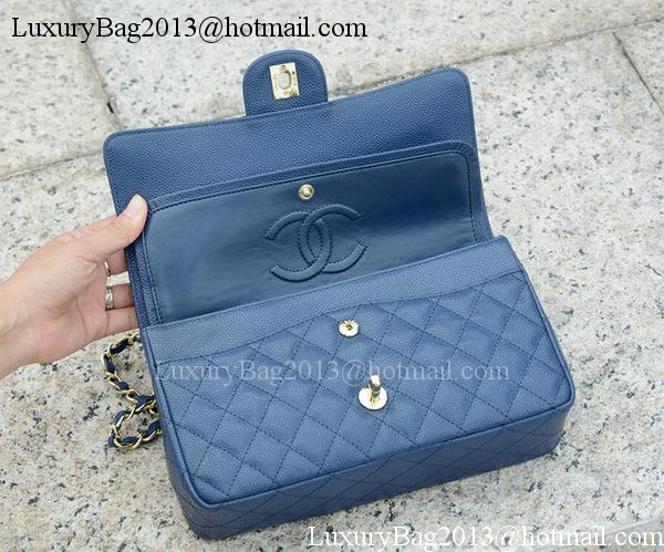 Chanel 2.55 Series Flap Bag Blue Cannage Pattern A1112 Gold