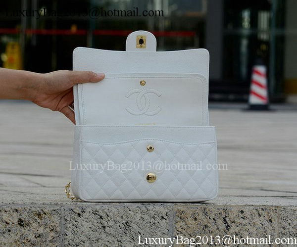 Chanel 2.55 Series Flap Bag White Cannage Pattern A1112 Gold