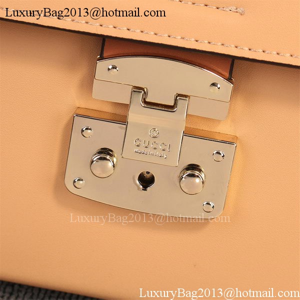 Gucci Clafskin Leather Top Shoulder Bag 387652 Apricot