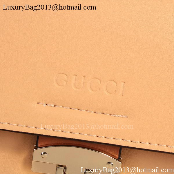 Gucci Clafskin Leather Top Shoulder Bag 387652 Apricot