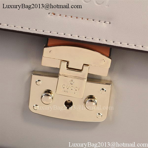 Gucci Clafskin Leather Top Shoulder Bag 387652 Grey