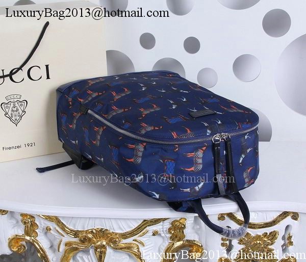 Gucci Horse Print Backpack 353476 Blue