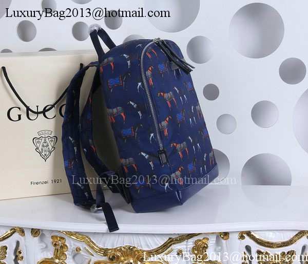 Gucci Horse Print Backpack 353476 Blue