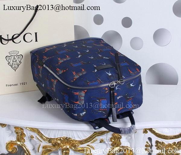 Gucci Horse Print Backpack 353476 Blue