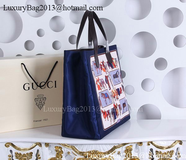 Gucci Large Horse Frame Print Tote Bag 387098 Blue