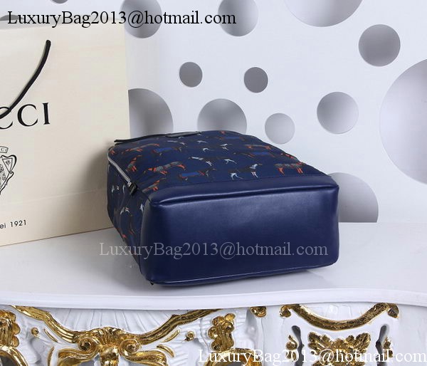 Gucci Horse Print Backpack 348769 Blue
