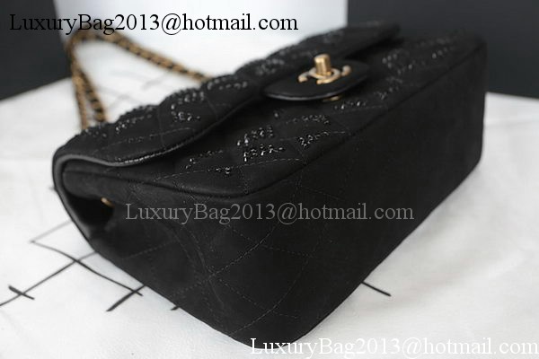 Chanel 2.55 Series Flap Bag Diamond Leather A1112CF Black