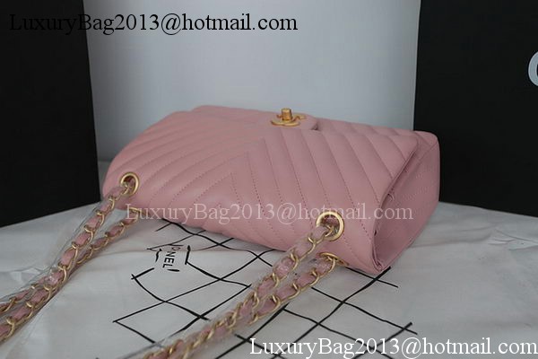 Chanel 2.55 Series Flap Bag Lambskin Chevron Leather A1112CF Pink